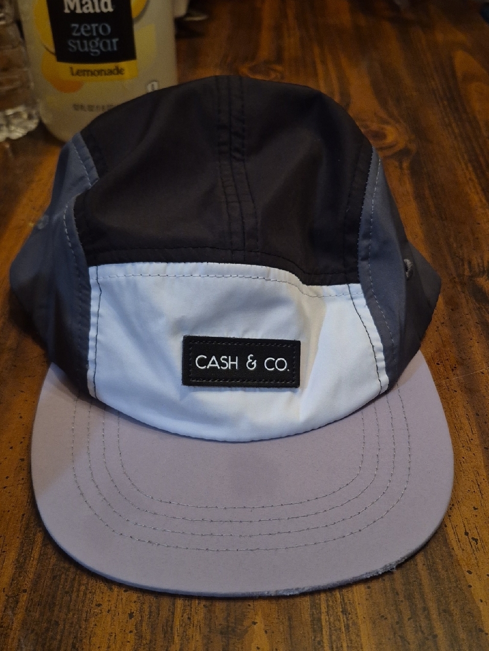 Men’s Colorblock Five-Panel Cap - Black, Light Gray & Lavender